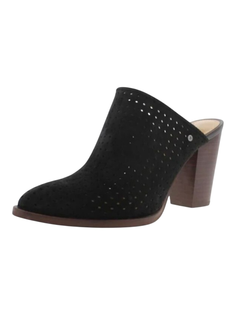 Sam Edelman Bates Perforated Suede Mules with Block Heel 8